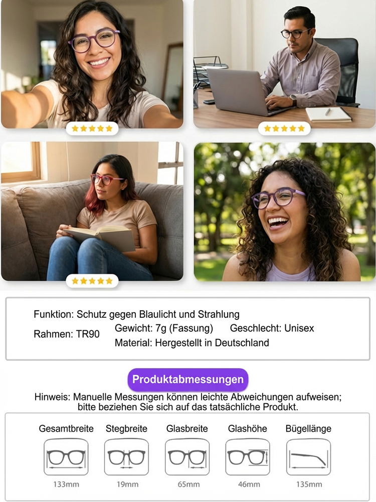 👓 Innovative Technologie aus deutscher Fertigung! Automatischer Zoom + 99% Blaulichtfilter – eine einzige Linse genügt zum Autofahren, Arbeiten und Lesen, sodass kein häufiger Linsenwechsel mehr nötig ist.