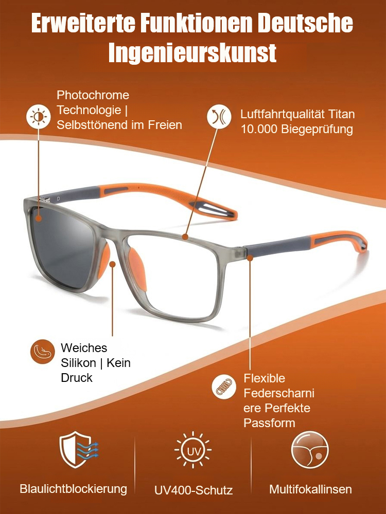 Phototrope Multifokus-Lesebrille⭐ Doppelte Zertifizierung: CE-Sicherheitszertifizierung + ISO9001-Qualitätssystemzertifizierung, wodurch die Einhaltung der Qualitätsstandards gewährleistet wird