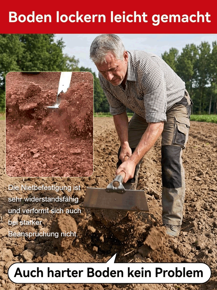 Abnehmbares landwirtschaftliches Unkrautbekämpfungswerkzeug🌱Unkraut jäten und den Boden auflockern erfolgen in einem Arbeitsgang, ein Werkzeugwechsel ist für Garten- und Landwirtschaftsarbeiten nicht erforderlich