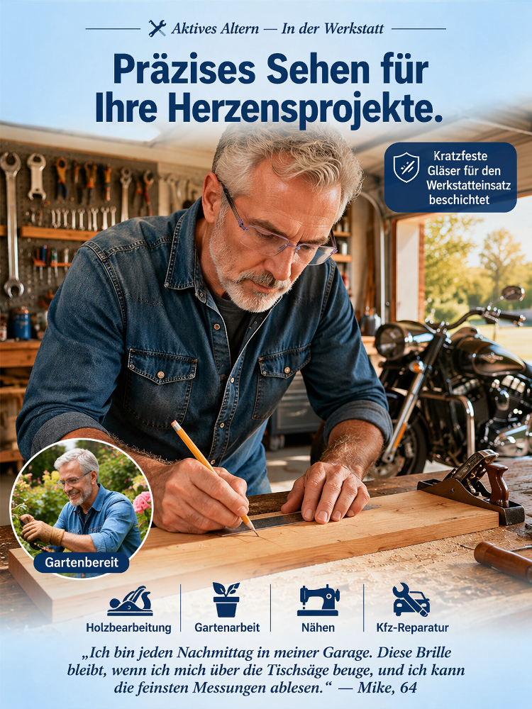 【Junges Sehen zurückgewinnen】Intelligente Zoom-Lesebrille mit Diamantschliff-Rand
