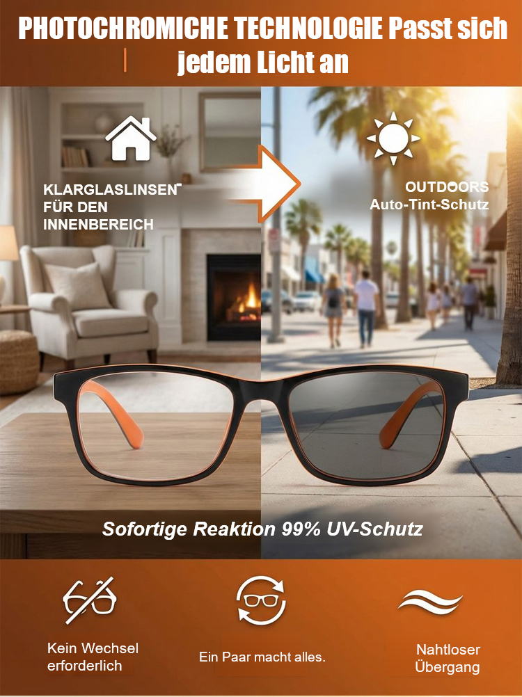 Phototrope Multifokus-Lesebrille⭐ Doppelte Zertifizierung: CE-Sicherheitszertifizierung + ISO9001-Qualitätssystemzertifizierung, wodurch die Einhaltung der Qualitätsstandards gewährleistet wird