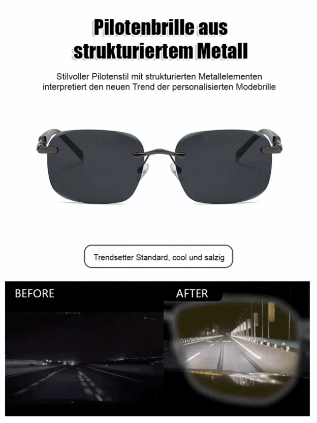 🕶️Piloten hochauflösende polarisierte Sonnenbrille☀️99% hoher UV-Schutz, blockiert UVA/UVB-Ultraviolettstrahlen vollständig