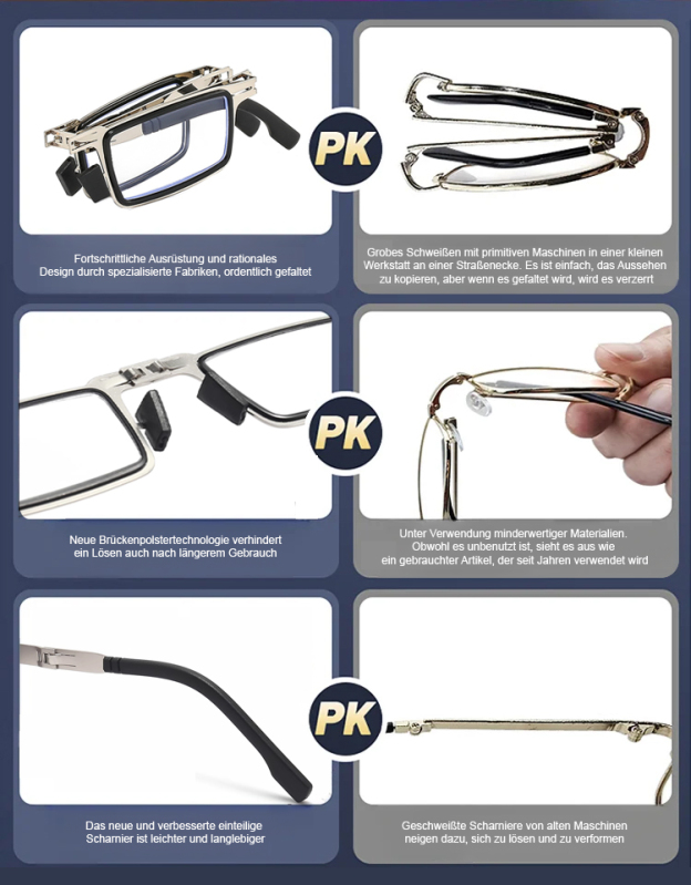 Tragbare faltbare Anti-Strahlung Blaulicht Lesebrille