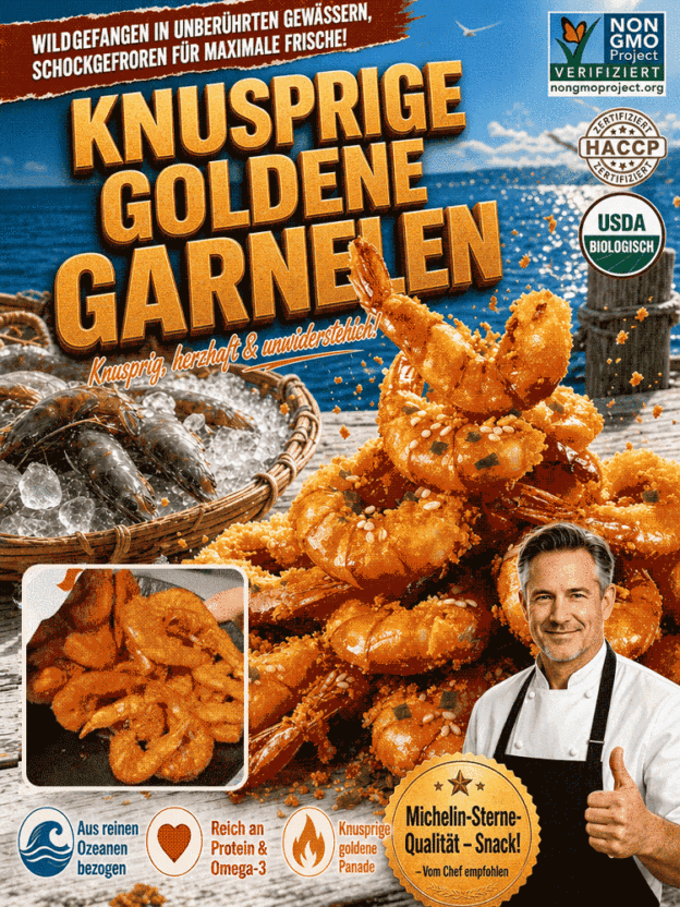 Knusprig gebackene Garnelenschwänze🦐 Sorgfältig ausgewählte, ganze Garnelenschwänze, von Hand entdarmt, was zu festem und prallem Garnelenfleisch führt