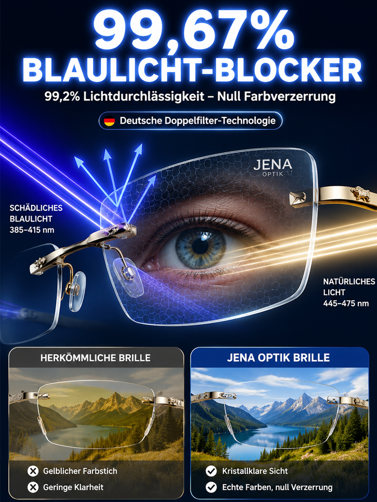 Selbstfokussierende Gleitsichtbrille mit Blaulichtfilter – Glasklare Sicht mit nur einer Brille👓Ein einziges Paar deckt all Ihre Sehbedürfnisse ab – Nah-, Zwischen- und Fernsicht – sodass Sie beim Lesen, Telefonieren oder Spazierengehen nicht ständig die