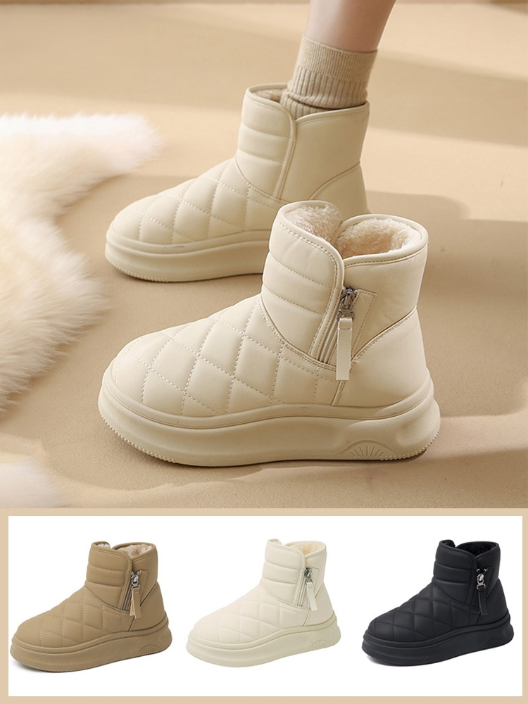 Damen-Fleece-gefütterte Anti-Rutsch-Stiefel, Robuste Konstruktion, verschleißfest und rutschfest