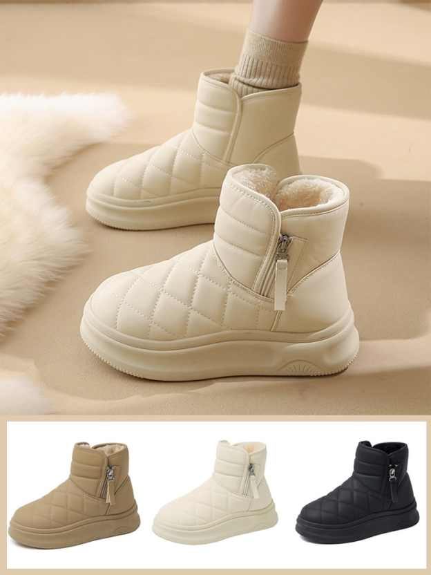 Damen-Fleece-gefütterte Anti-Rutsch-Stiefel, Robuste Konstruktion, verschleißfest und rutschfest