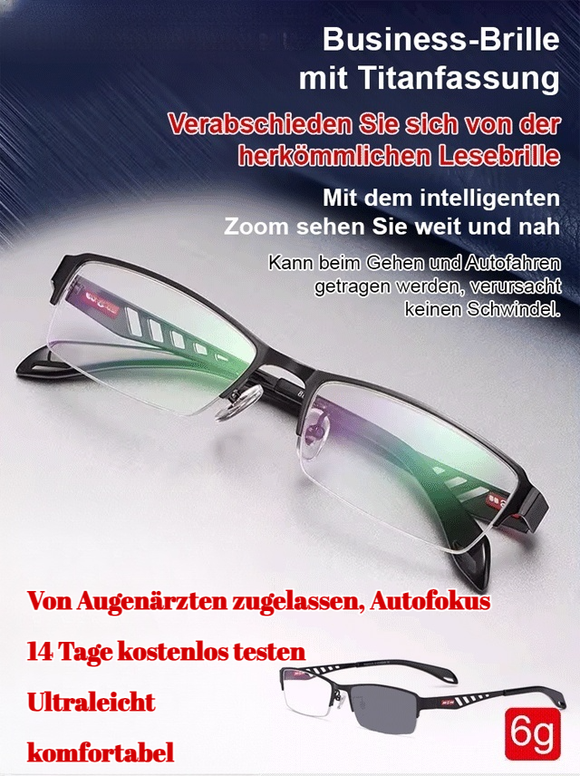 【👨‍⚕️🥇Keine Augenuntersuchung erforderlich👓Autofokus von 100° bis 700°】⚡Eine Brille korrigiert mehrere Sehfehler wie Alterssichtigkeit, Kurzsichtigkeit und Astigmatismus. Ultraleichter 7-Gramm-Rahmen für angenehmen Tragekomfort.