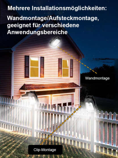 🌞Brandneue Solar-Clipleuchte🔥 Keine Stromkosten, regen- und wasserdicht, mit einer Lebensdauer von bis zu 30 Jahren!😍 Deutsche Sensortechnologie: Lädt sich tagsüber intelligent auf und schaltet sich nachts automatisch ein.