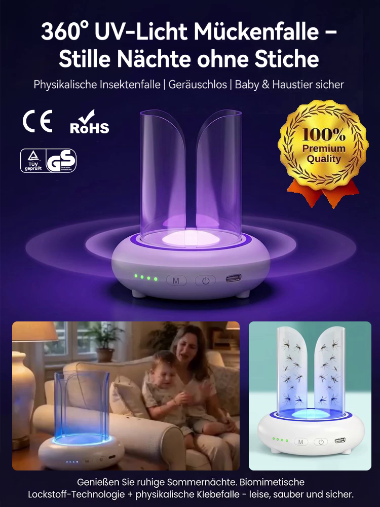 🦟🚫 Sagen Sie lästigen Mücken Lebewohl! Einfach den Schalter umlegen – und sie sind augenblicklich verschwunden! 🌟✨ Die ultimative Mückenlampe! Stilvolles Design, kinderleichte Bedienung und 100 % sicher.