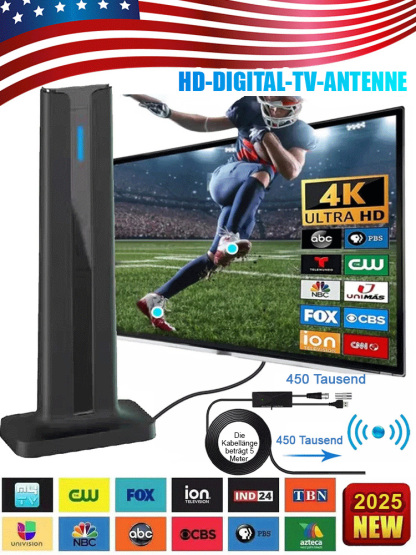 📺Die superstarke HD-Digital-TV-Antenne ist da!✨ Extrem stabiles Signal📶 Sofortige HD-Bildqualität🎬 Keine Verzögerungen