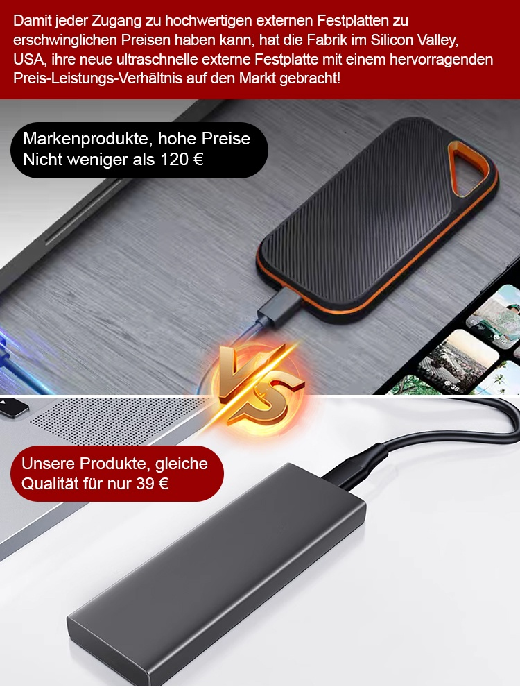 👍👍👍Lebenslanger kostenloser Dateispeicher, 16 TB riesiger Speicherplatz und eine hohe Übertragungsgeschwindigkeit von 1000 MB/s, mit der große Videos in Sekundenschnelle übertragen werden können