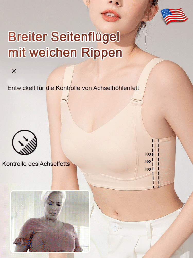 Es bietet dreidimensionale Unterstützung und Lifting, verhindert Bewegungen beim Training, formt eine ausgewogene und schlanke Figur und lässt eine volle Oberweite kleiner wirken