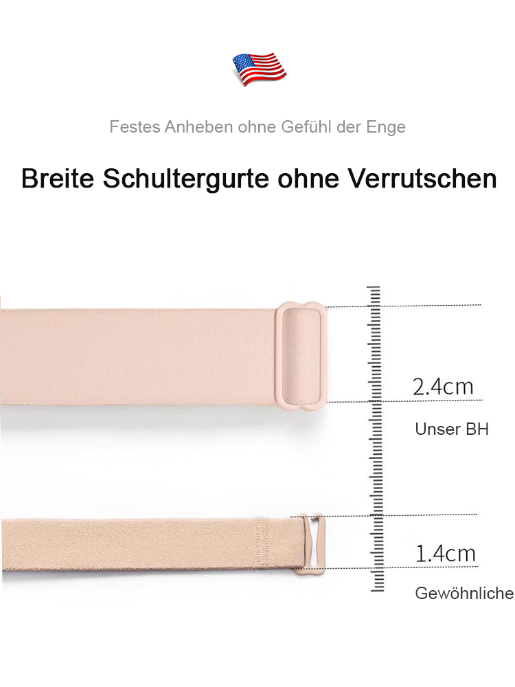 Es bietet dreidimensionale Unterstützung und Lifting, verhindert Bewegungen beim Training, formt eine ausgewogene und schlanke Figur und lässt eine volle Oberweite kleiner wirken