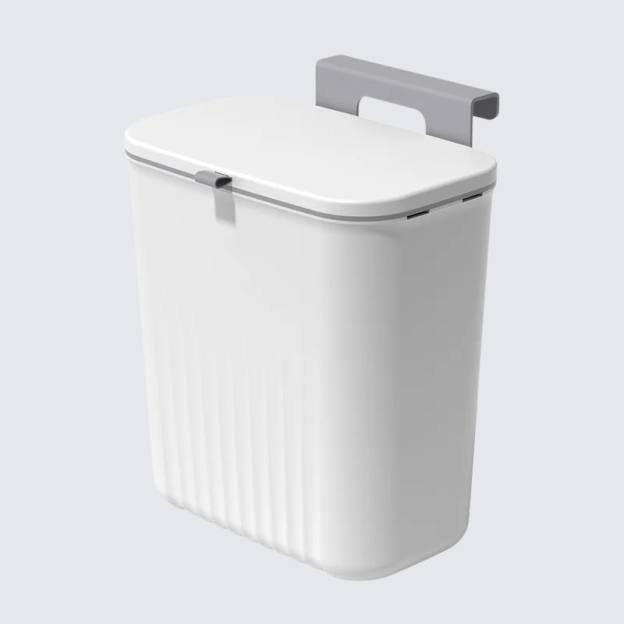 Hängender Mülleimer mit Schiebedeckel und Deckel