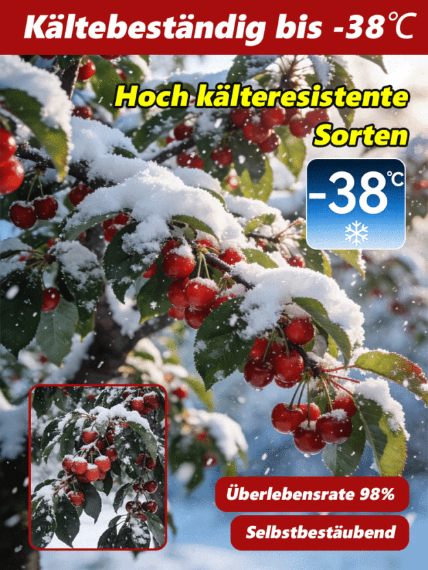 【100% Anwachsgarantie】4J XXL Zwergkirsche | Ernte im 1. Jahr | Ideal für Haus & Garten | -20°C Winterhart | 1 Kaufen + 1 GRATIS 🍒