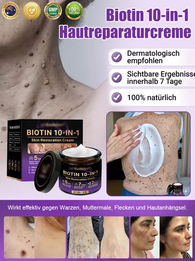 【In 2 Wochen alle Hautprobleme verabschieden】Biotin Hautreparaturcreme