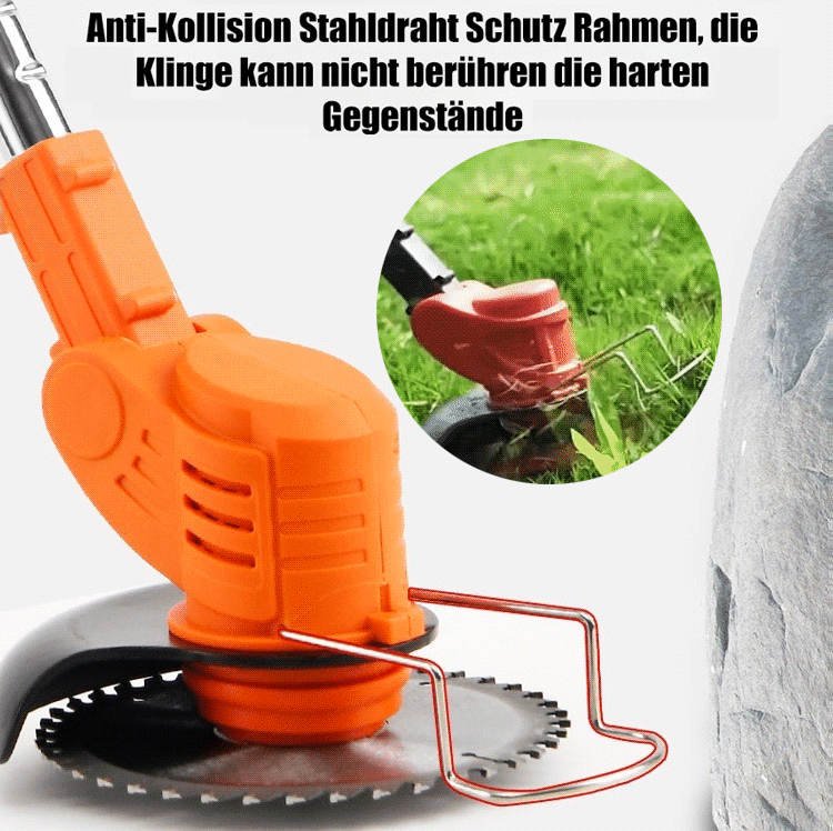 Akku-Rasentrimmer: 10-mal schärfer und ultraleicht. Trimmen Sie 100 Quadratmeter in nur 3 Minuten – das Gerät ist so handlich und leicht, dass es sich einhändig bedienen lässt, selbst von Frauen.
