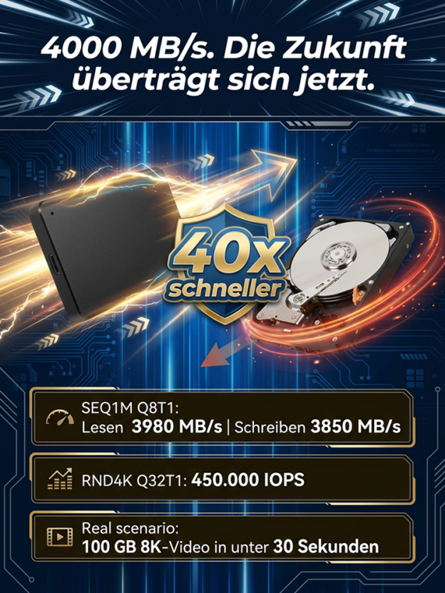 【Erweiterungs-Upgrade】Tragbare externe SSD-Festplatte