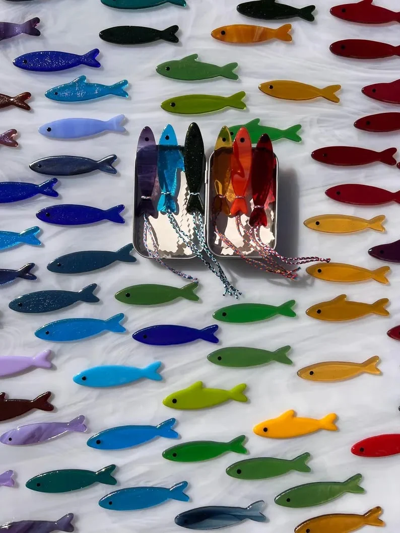 🎁TikTok Last Day Sale - 70% OFF🔥Handmade Stained Glass Sardine Suncatcher!