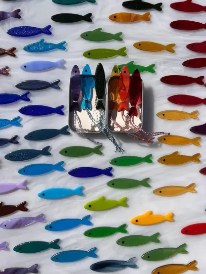 🎁TikTok Last Day Sale - 70% OFF🔥Handmade Stained Glass Sardine Suncatcher!