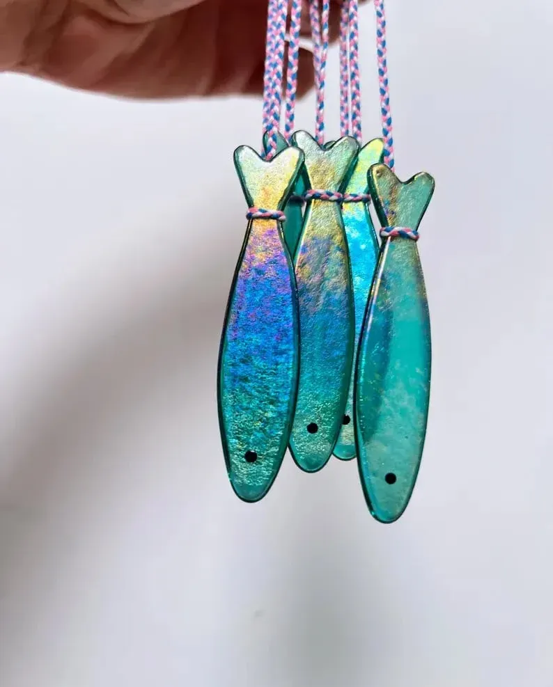 🎁TikTok Last Day Sale - 70% OFF🔥Handmade Stained Glass Sardine Suncatcher!