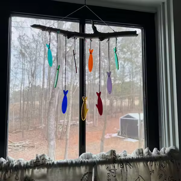 🎁TikTok Last Day Sale - 70% OFF🔥Handmade Stained Glass Sardine Suncatcher!