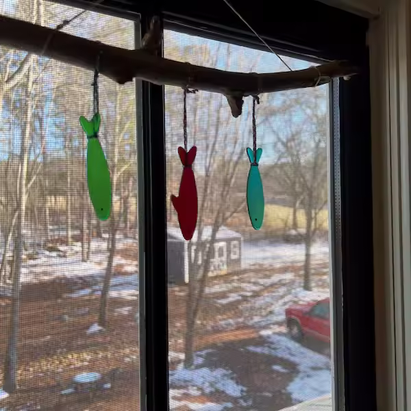 🎁TikTok Last Day Sale - 70% OFF🔥Handmade Stained Glass Sardine Suncatcher!