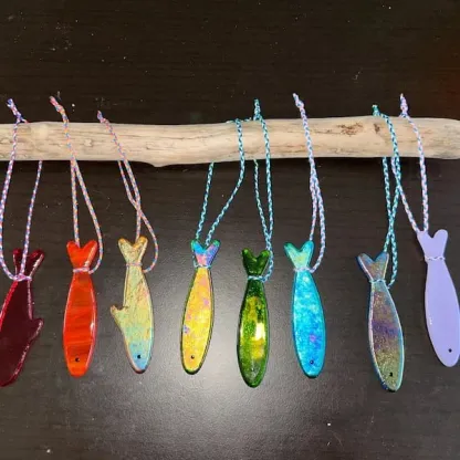 🎁TikTok Last Day Sale - 70% OFF🔥Handmade Stained Glass Sardine Suncatcher!