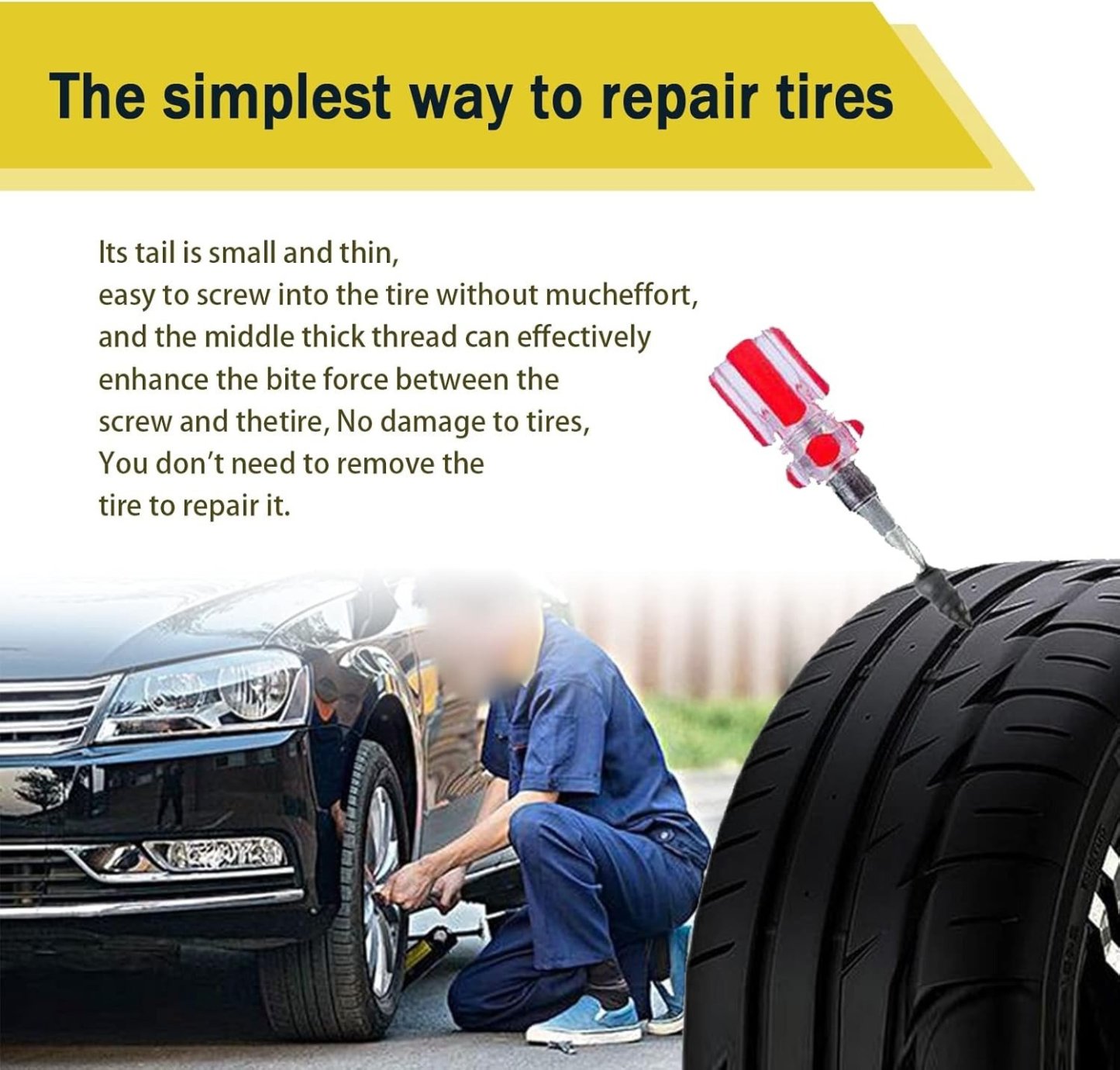 ✨60PCS Tire Repair Rubber Nails Kit