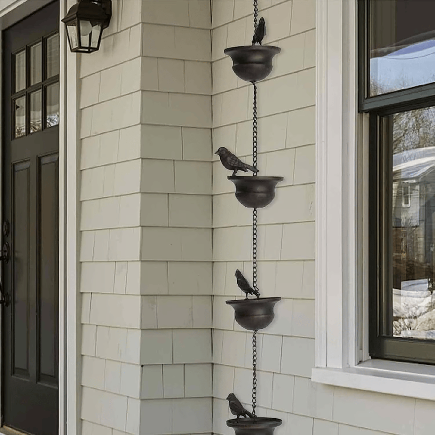 🔥Last Day 70% OFF🔥Where Rain Meets Art – Decorative Rain Chain with Bird Bath Design