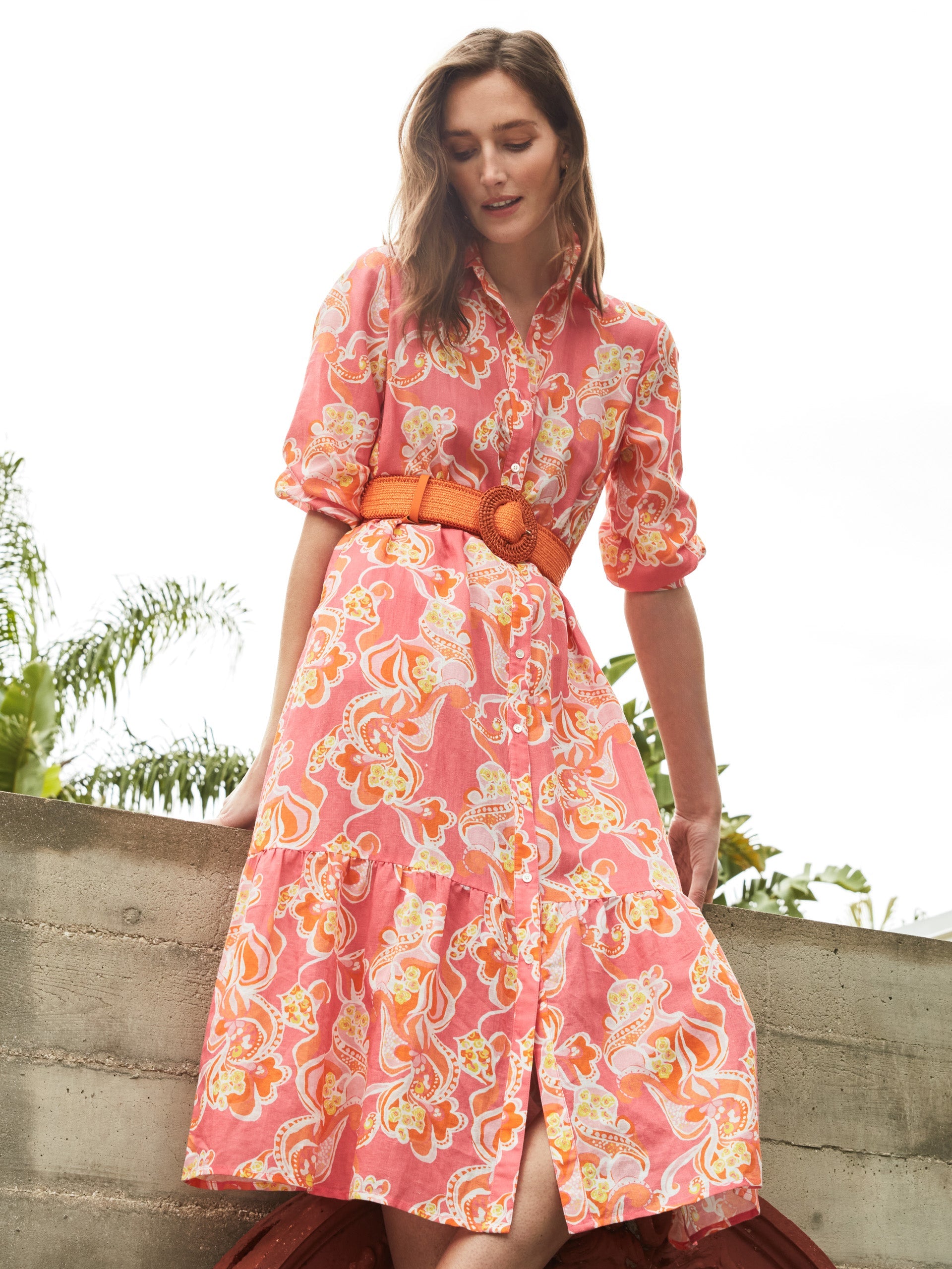 Foley Linen Dress in Trinidad Abstract-New Feature Demo