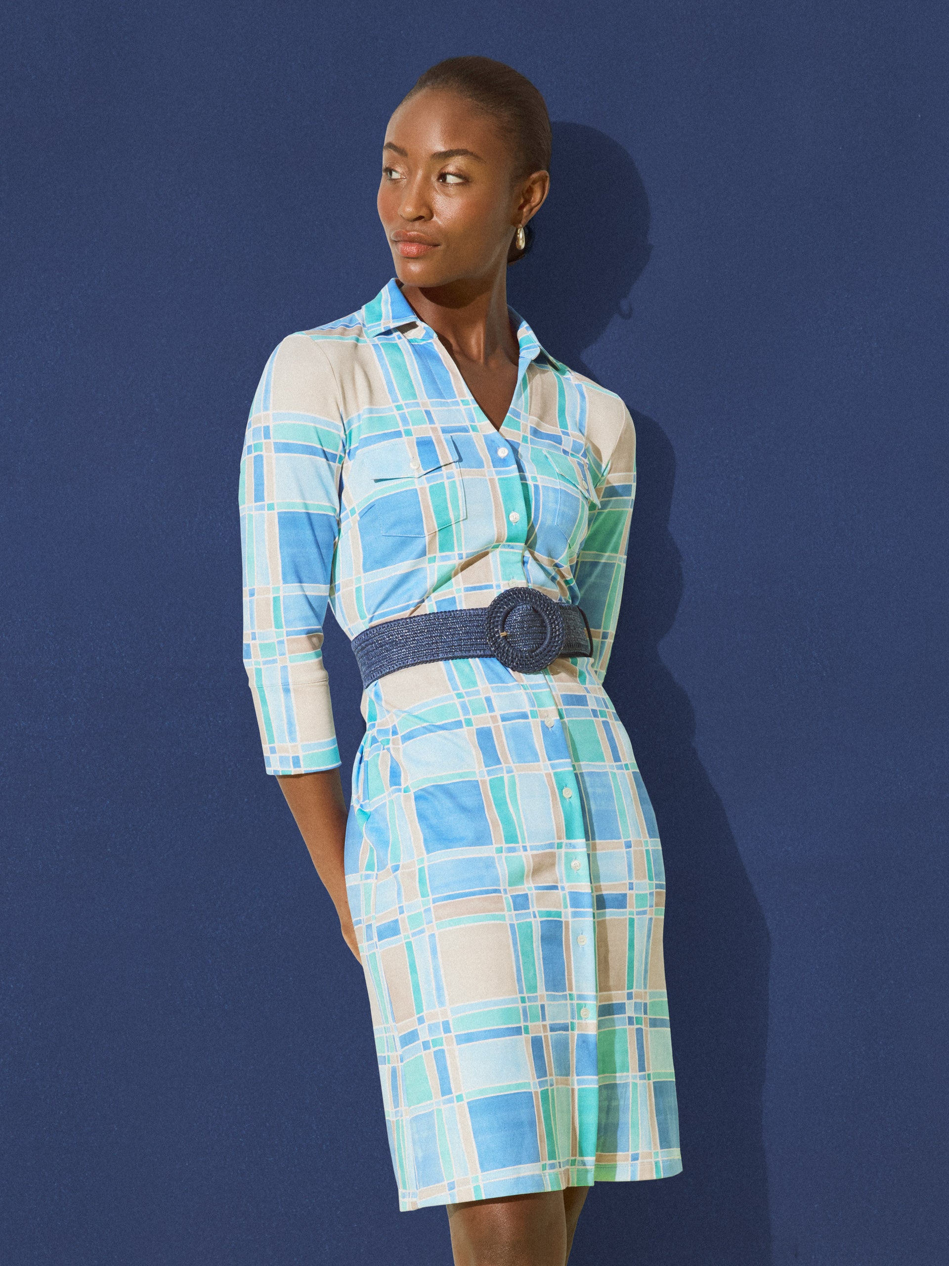 Brynn Dress in Paintbrush Plaid-New Feature Demo