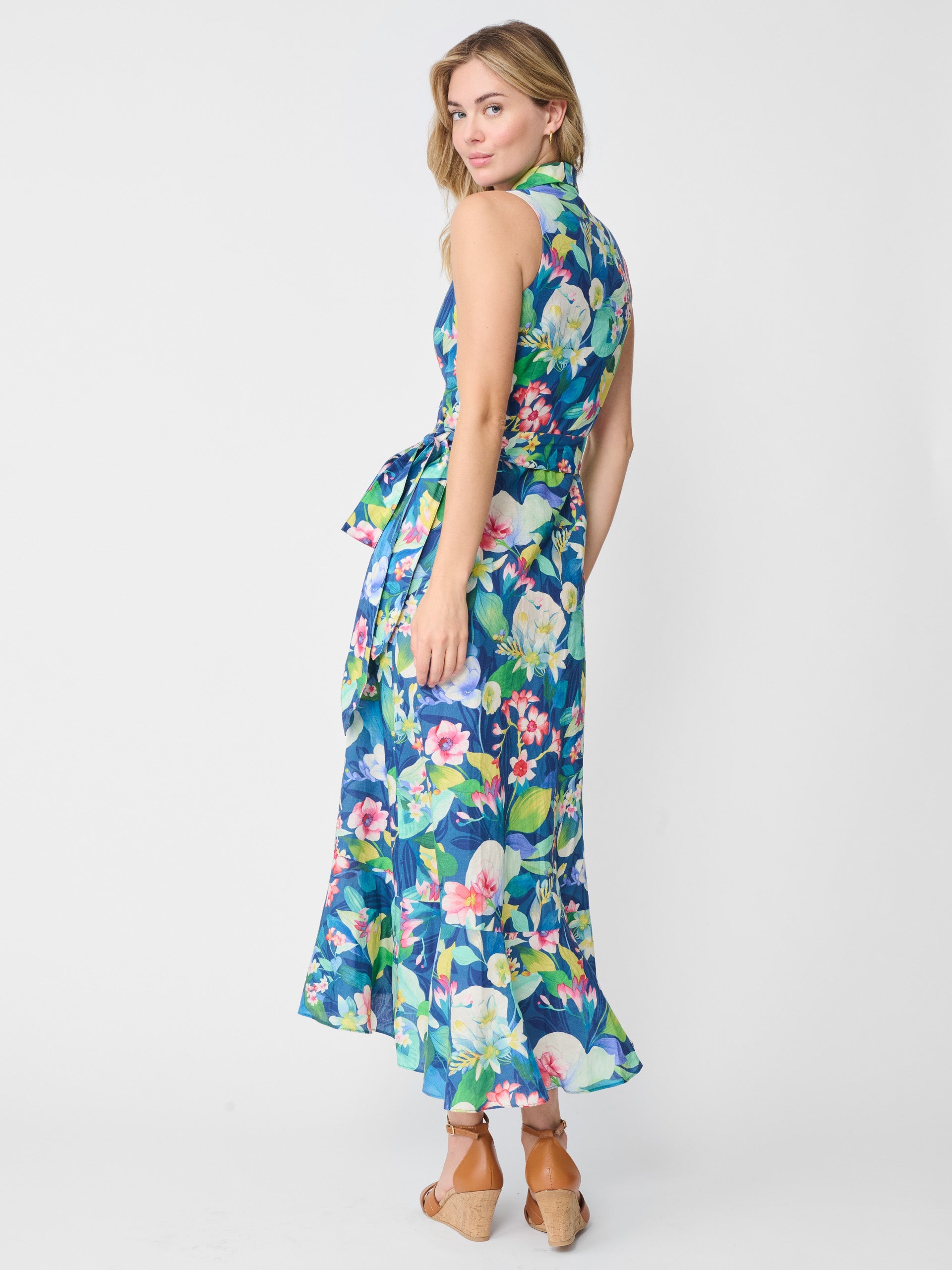 Miramar Linen Dress in Floral Reef-New Feature Demo
