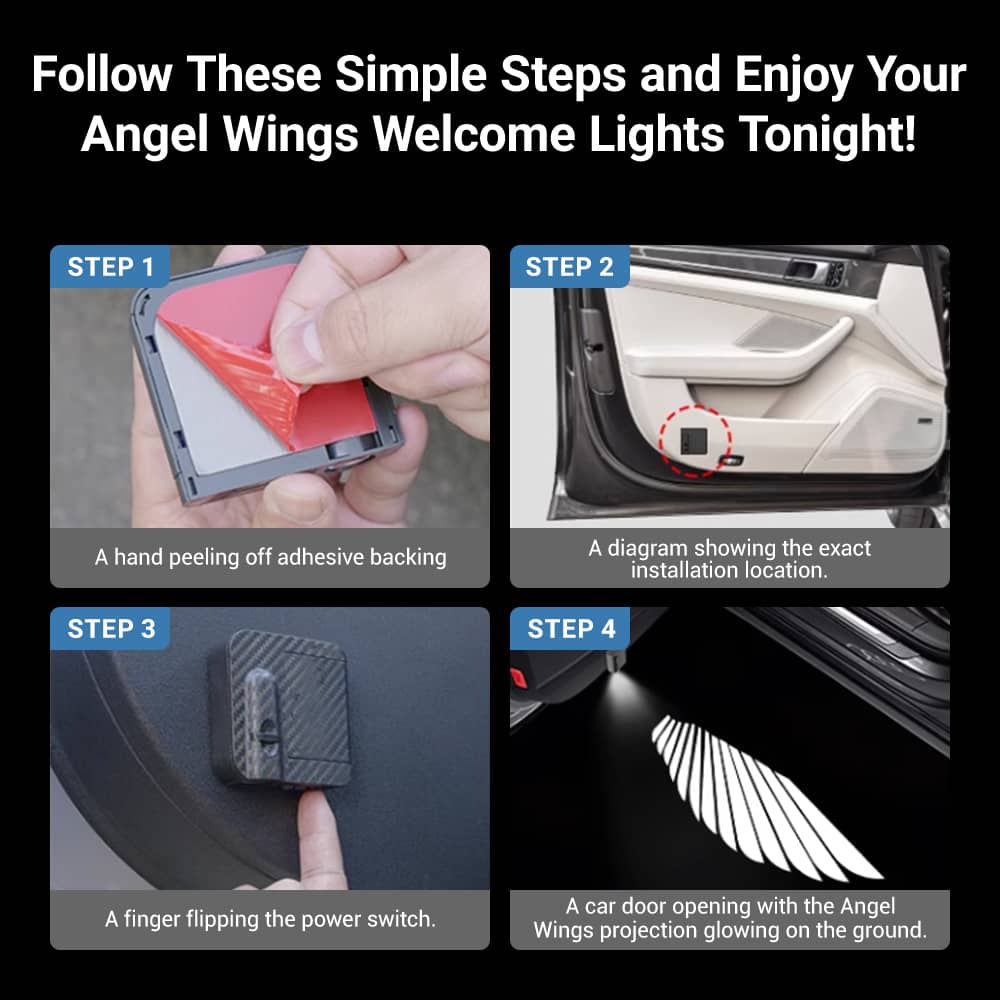 TESERY Angel Wings Door Welcome Lights for Model 3/Y/S/X - Tesery Official Store