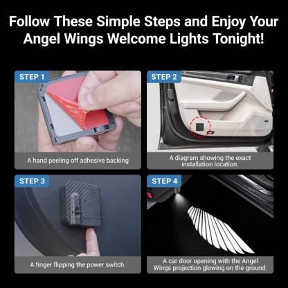 TESERY Angel Wings Door Welcome Lights for Model 3/Y/S/X - Tesery Official Store