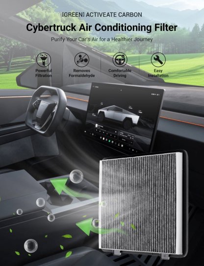 Activated Carbon Air Conditioning Filter for Tesla Cybertruck (1 PC) - Tesery Official Store