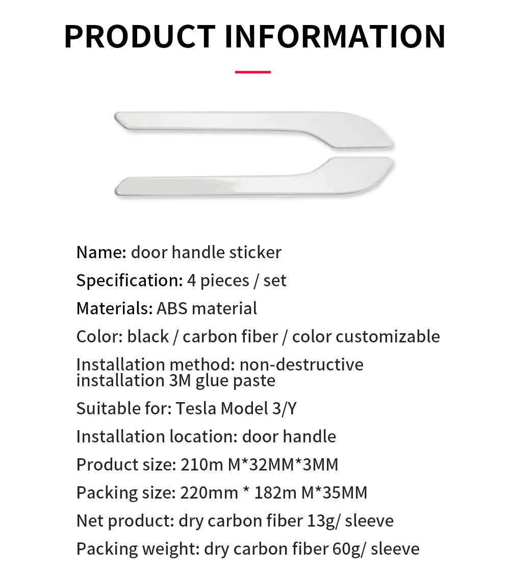 Car Door Handle Cover for Tesla Model Y