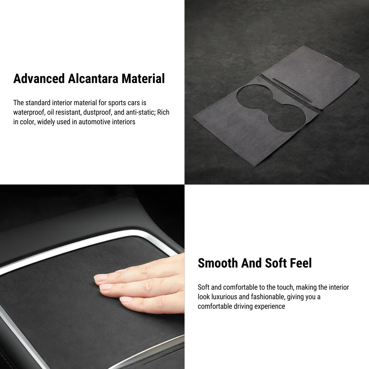 Alcantara Center Console Wrap for Tesla Model 3 2017-2023.10 / Y 2020-2024 - Tesery Official Store