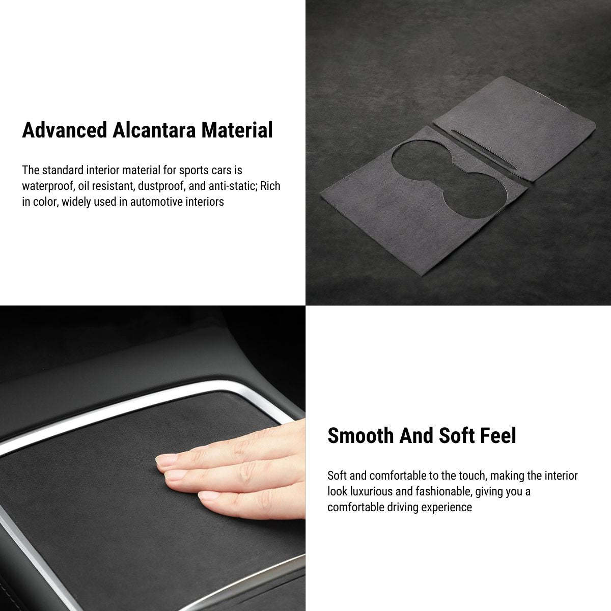 Alcantara Center Console Wrap for Tesla Model 3 2017-2023.10 / Y 2020-2024 - Tesery Official Store