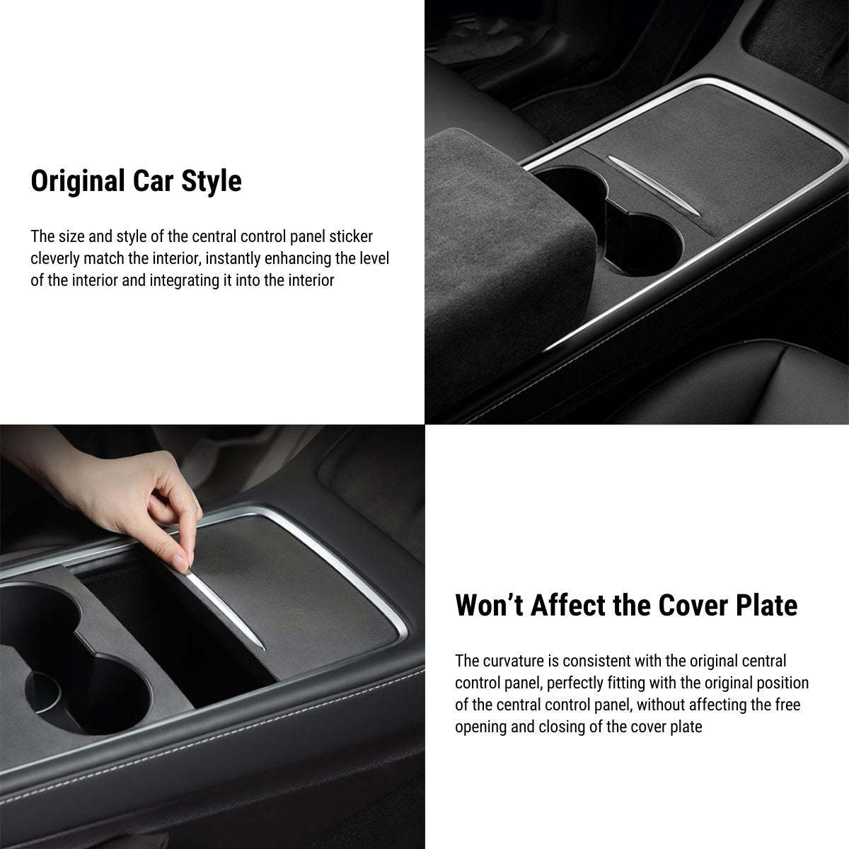Alcantara Center Console Wrap for Tesla Model 3 2017-2023.10 / Y 2020-2024 - Tesery Official Store