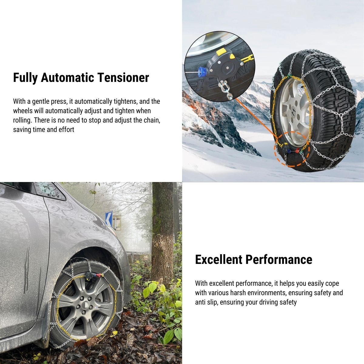 Automatic Tightening Snow Chains For Tesla Model Y Model 3 2017 - 2024 - Tesery Official Store