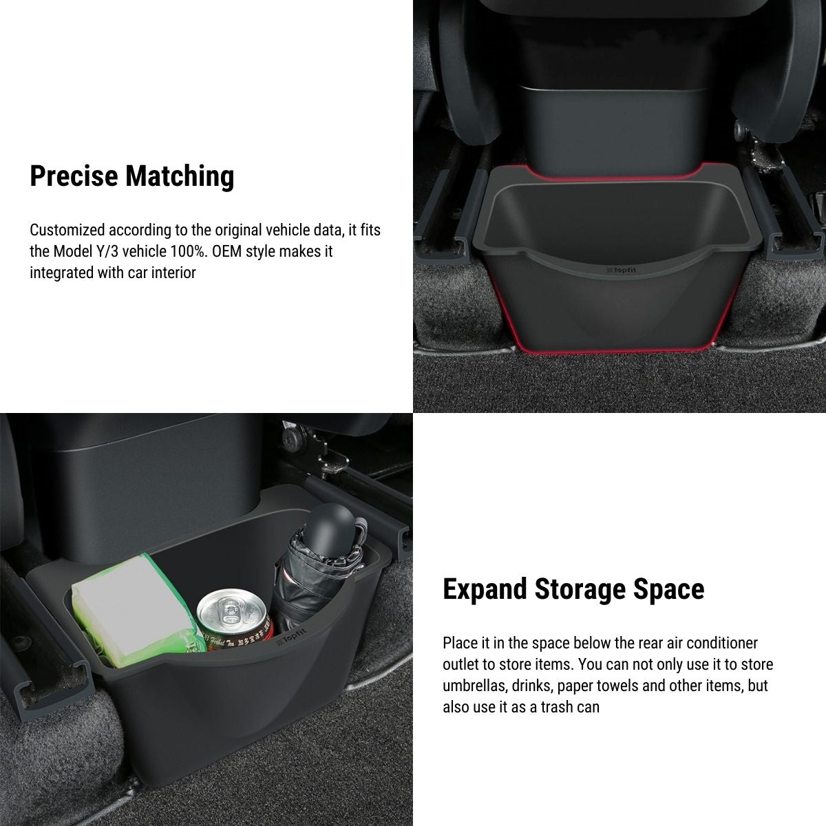 Backseat Organizer Center Storage Box for Tesla Model 3 2017-2023.10 / Model Y 2020-2024 - Tesery Official Store