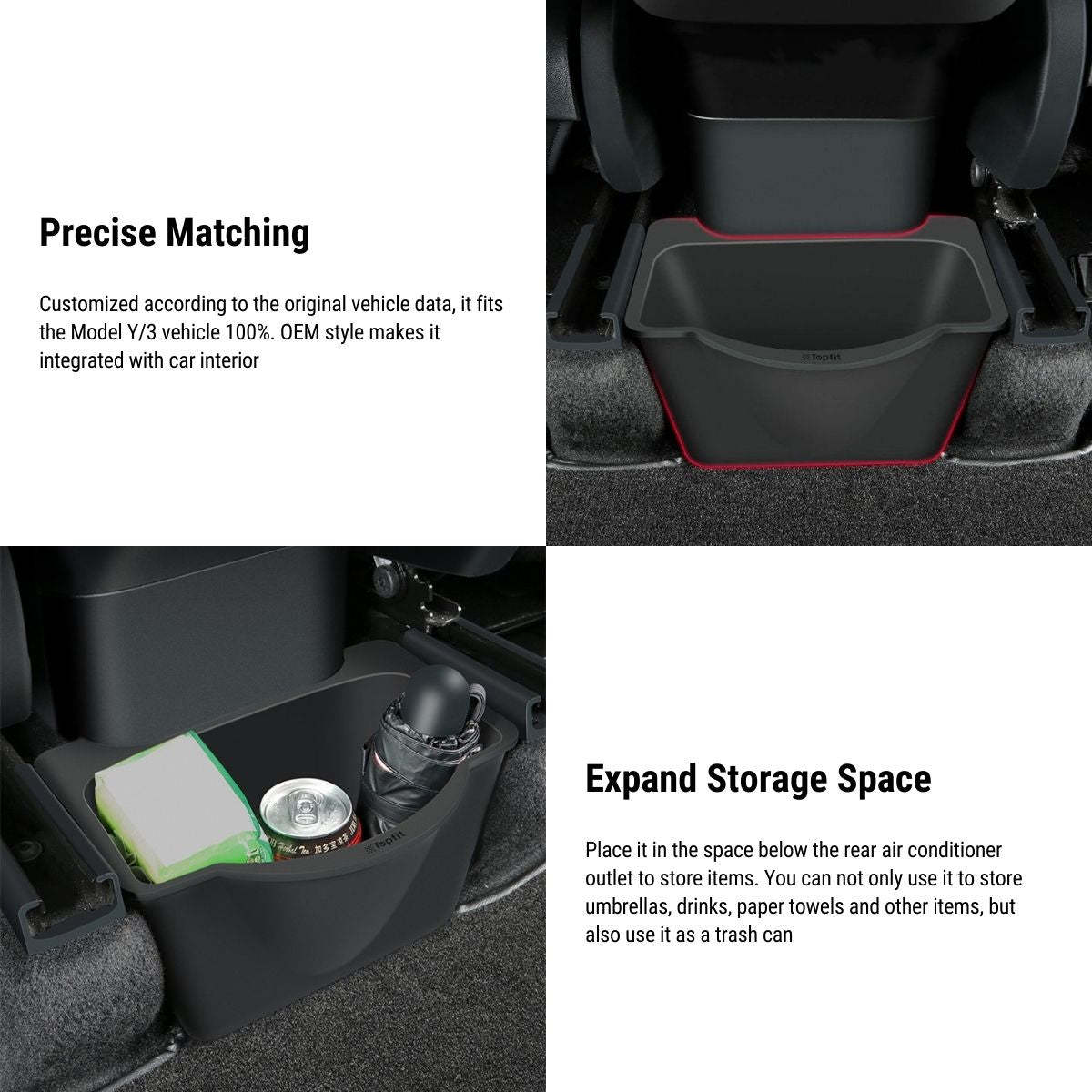 Backseat Organizer Center Storage Box for Tesla Model 3 2017-2023.10 / Model Y 2020-2024 - Tesery Official Store