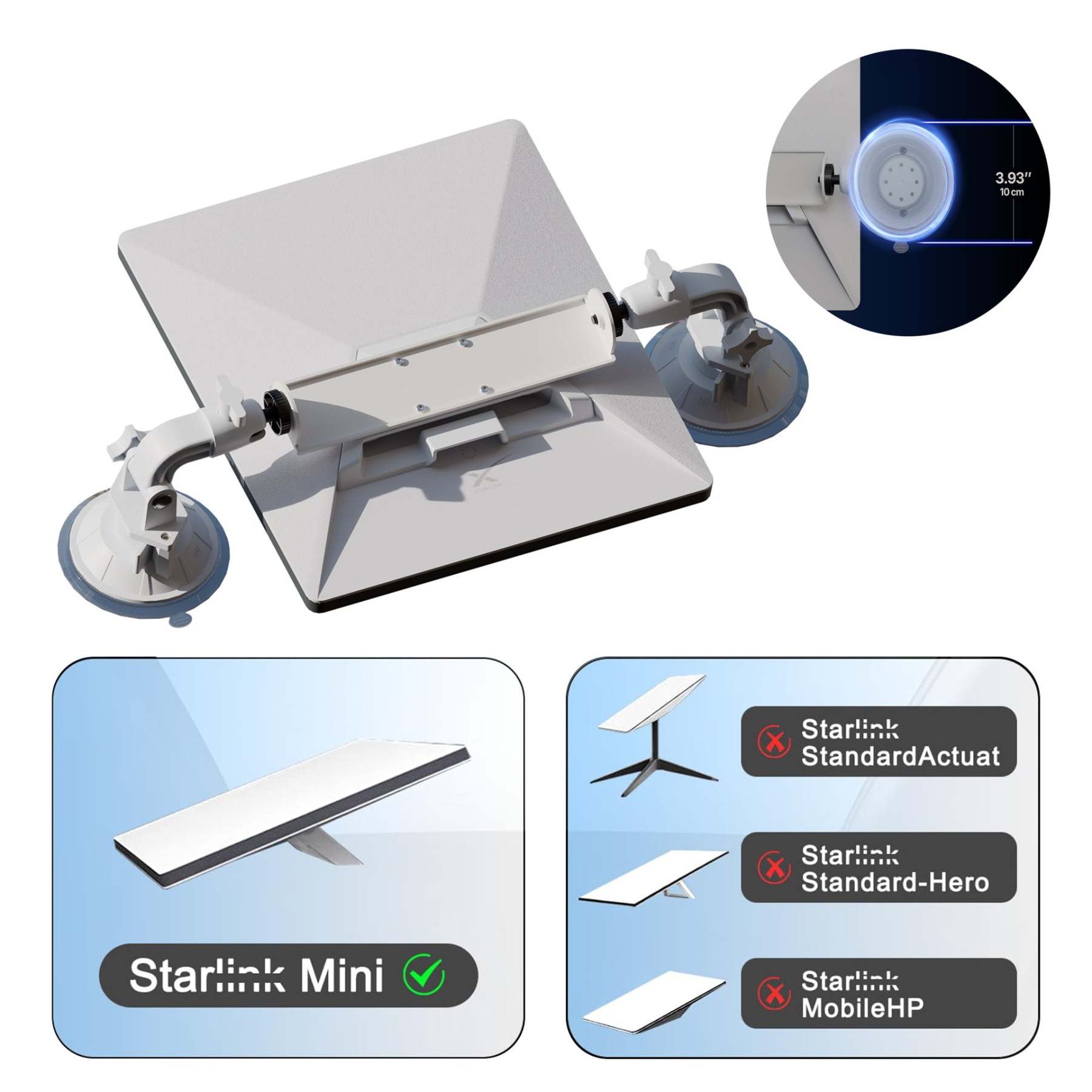 Car Roof Suction Mount for Starlink Mini - Tesery Official Store