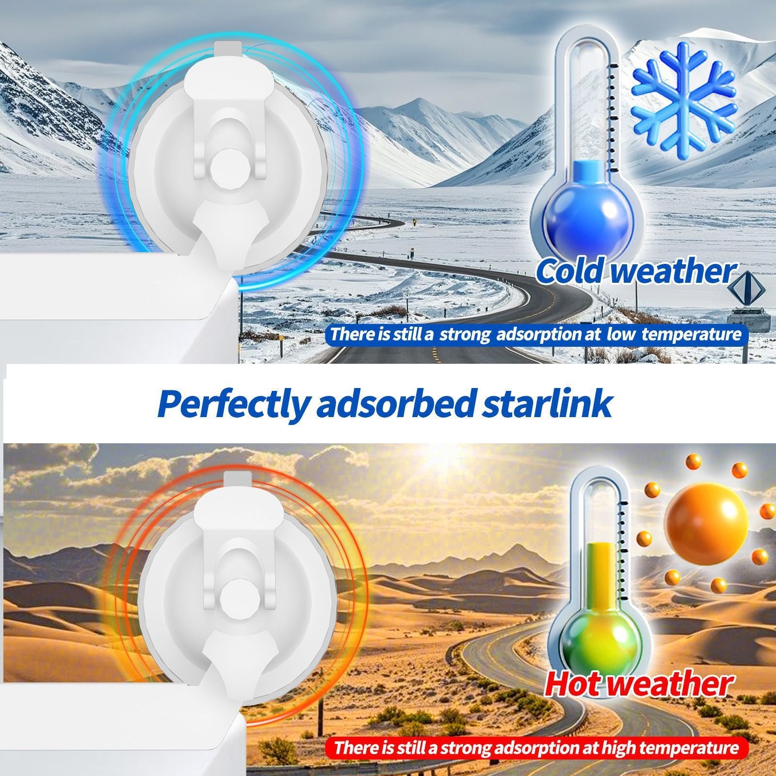 Car Suction Cup Installation Mount - Metal (2pcs set) for Starlink Mini - Tesery Official Store