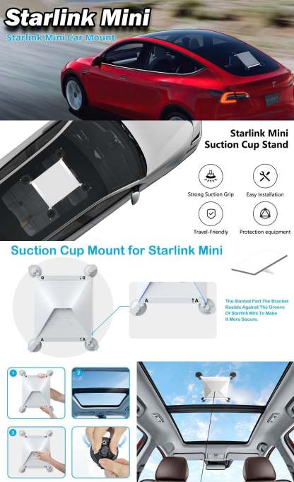 Car Suction Cup Installation Mount - Metal (2pcs set) for Starlink Mini - Tesery Official Store