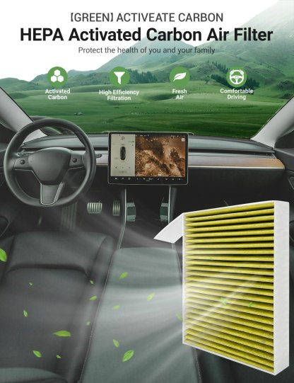 Carbon Air Filter for Tesla Model Y/3 (2 PCS) - Tesery Official Store