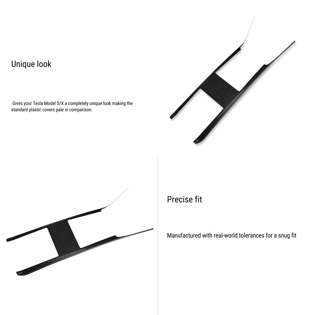 Carbon fiber Center console trim panel for Model S/X 2022+ - Tesery Official Store