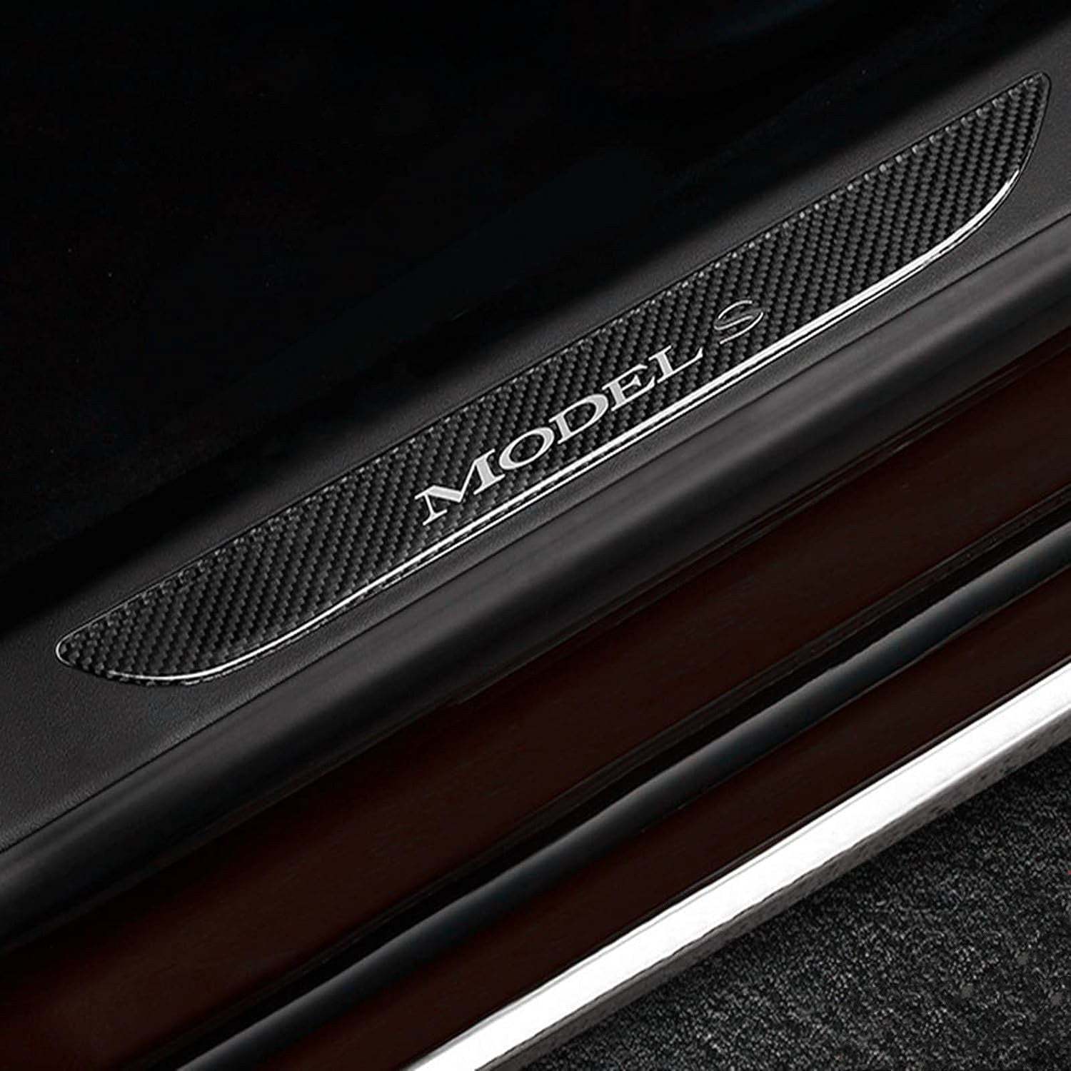 Carbon Fiber Textured Front Door Sill Protector for Tesla Model S 2016-2018 - Tesery Official Store